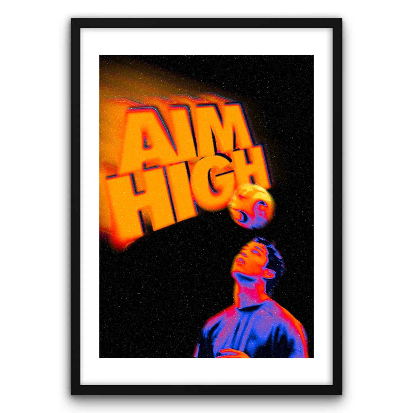 Aim High Plakat-Biała Krawędź-Czarna Drewniana Rama