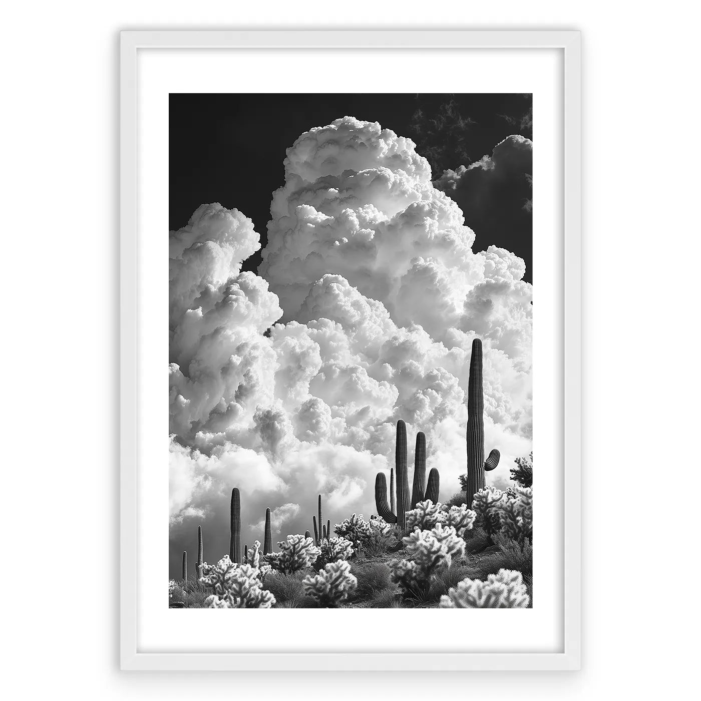 Arizona Clouds Plakat-Biała Krawędź-Biała Aluminiowa Rama