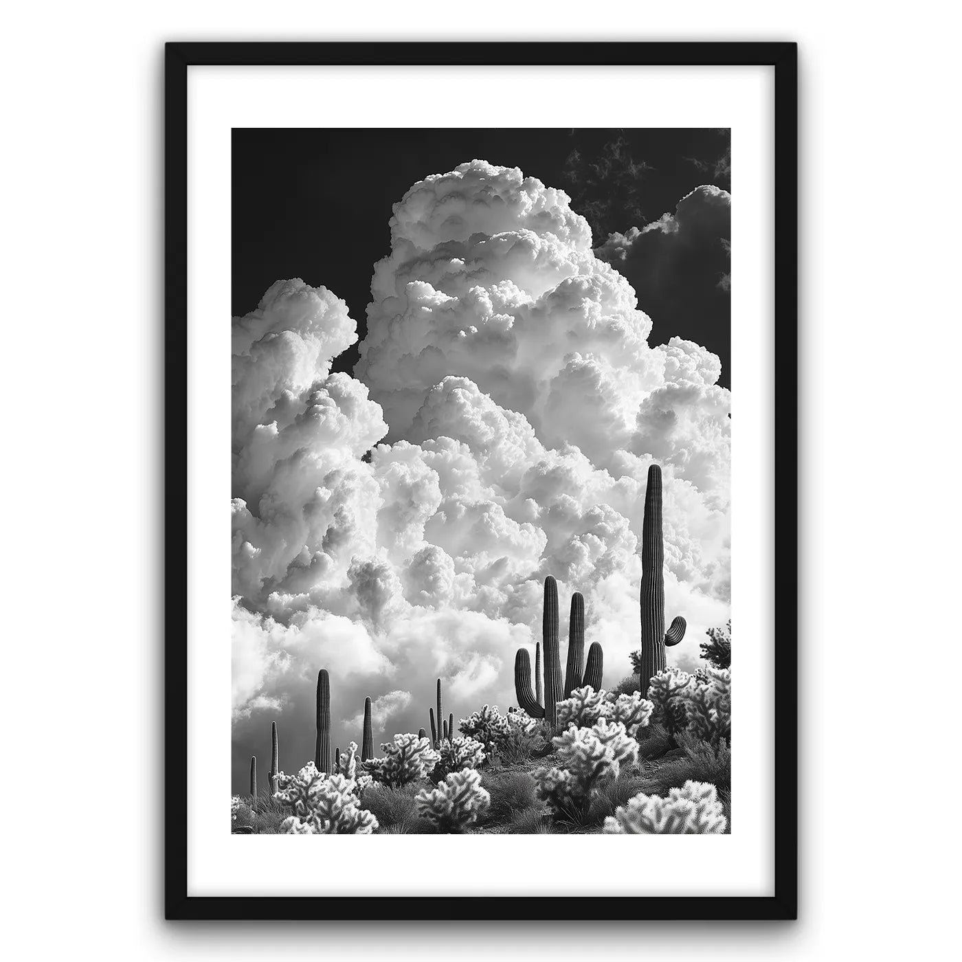 Arizona Clouds Plakat-Biała Krawędź-Czarna Drewniana Rama