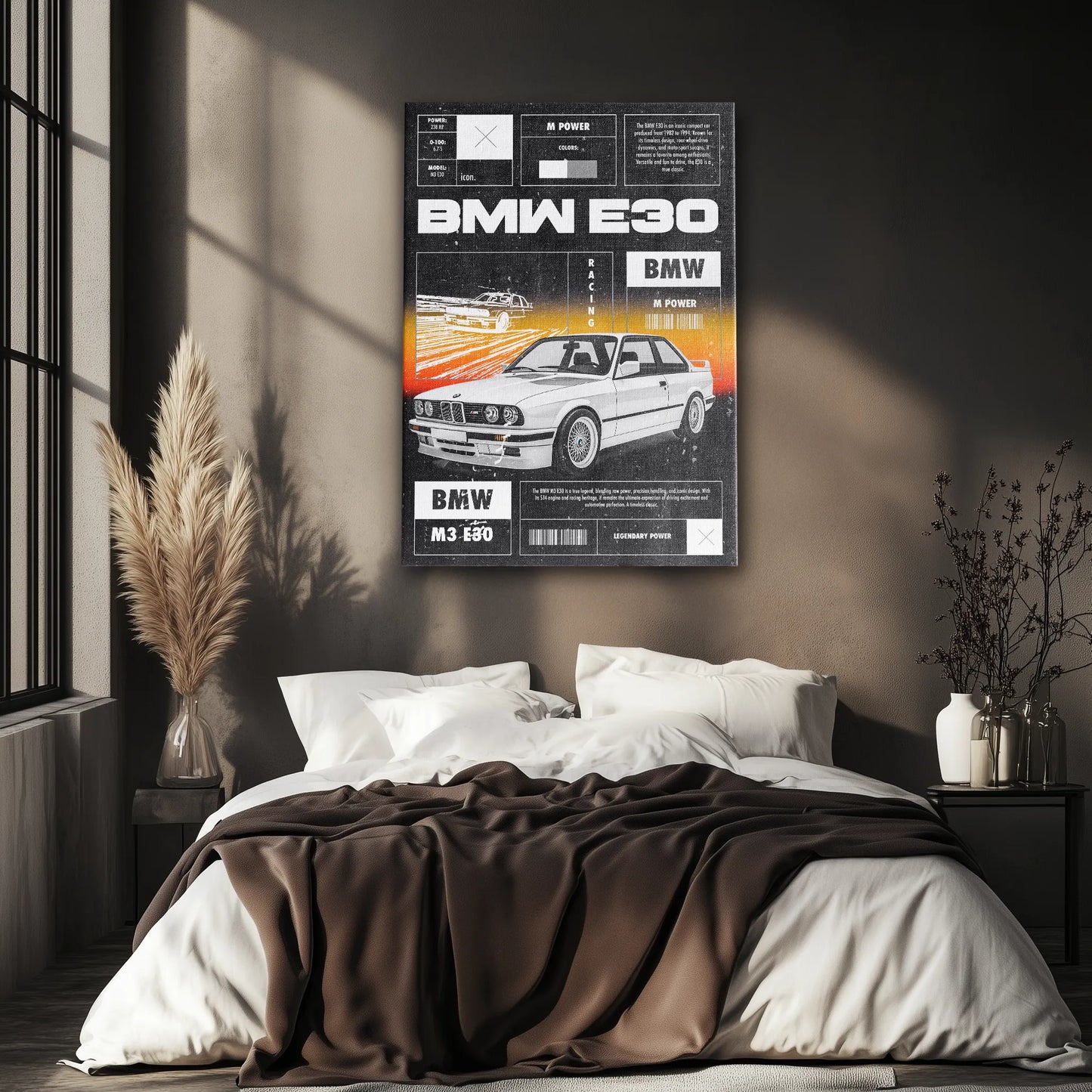 BMW E30 Obraz na Płótnie-
