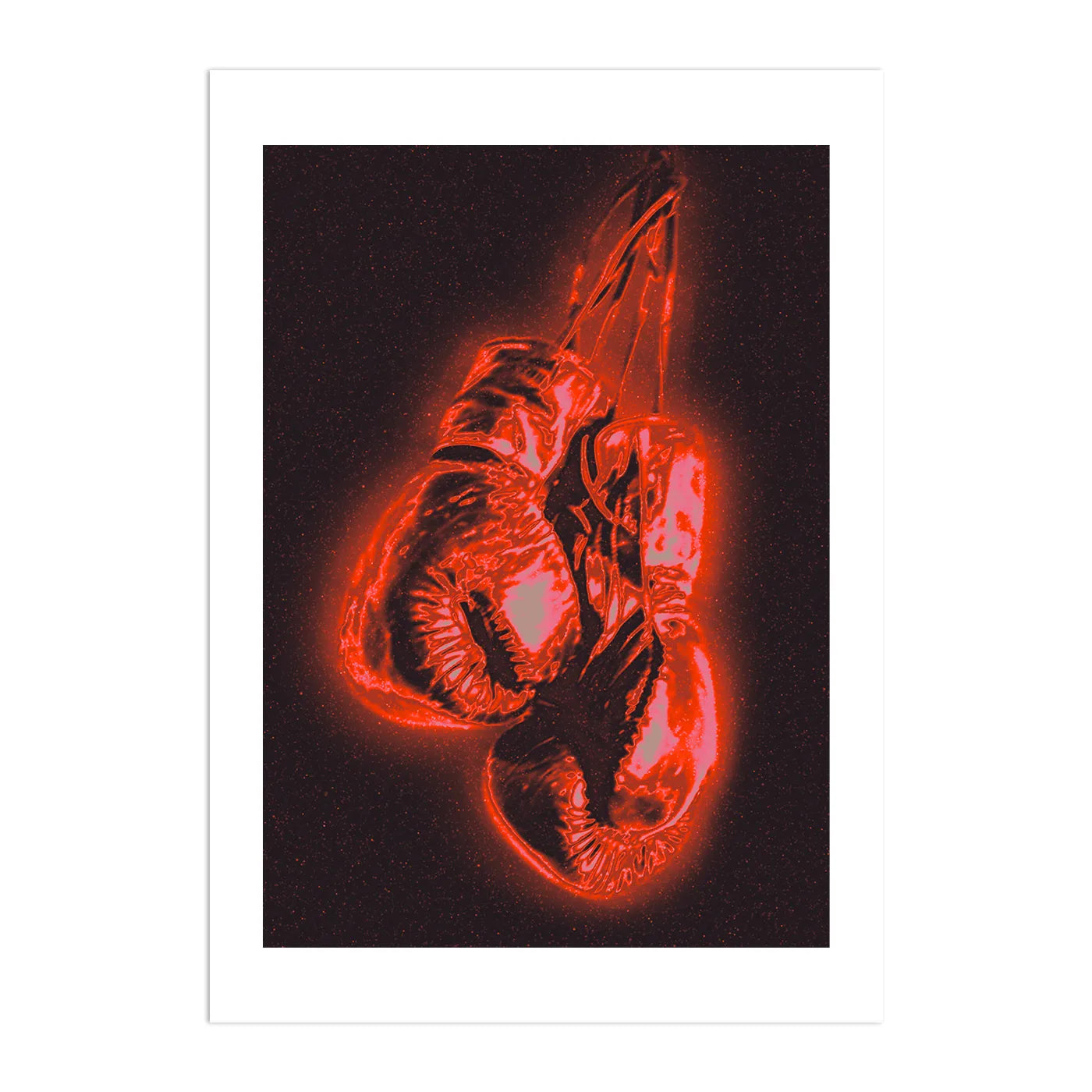 Boxing Gloves Plakat-Biała Krawędź-Bez Ramy