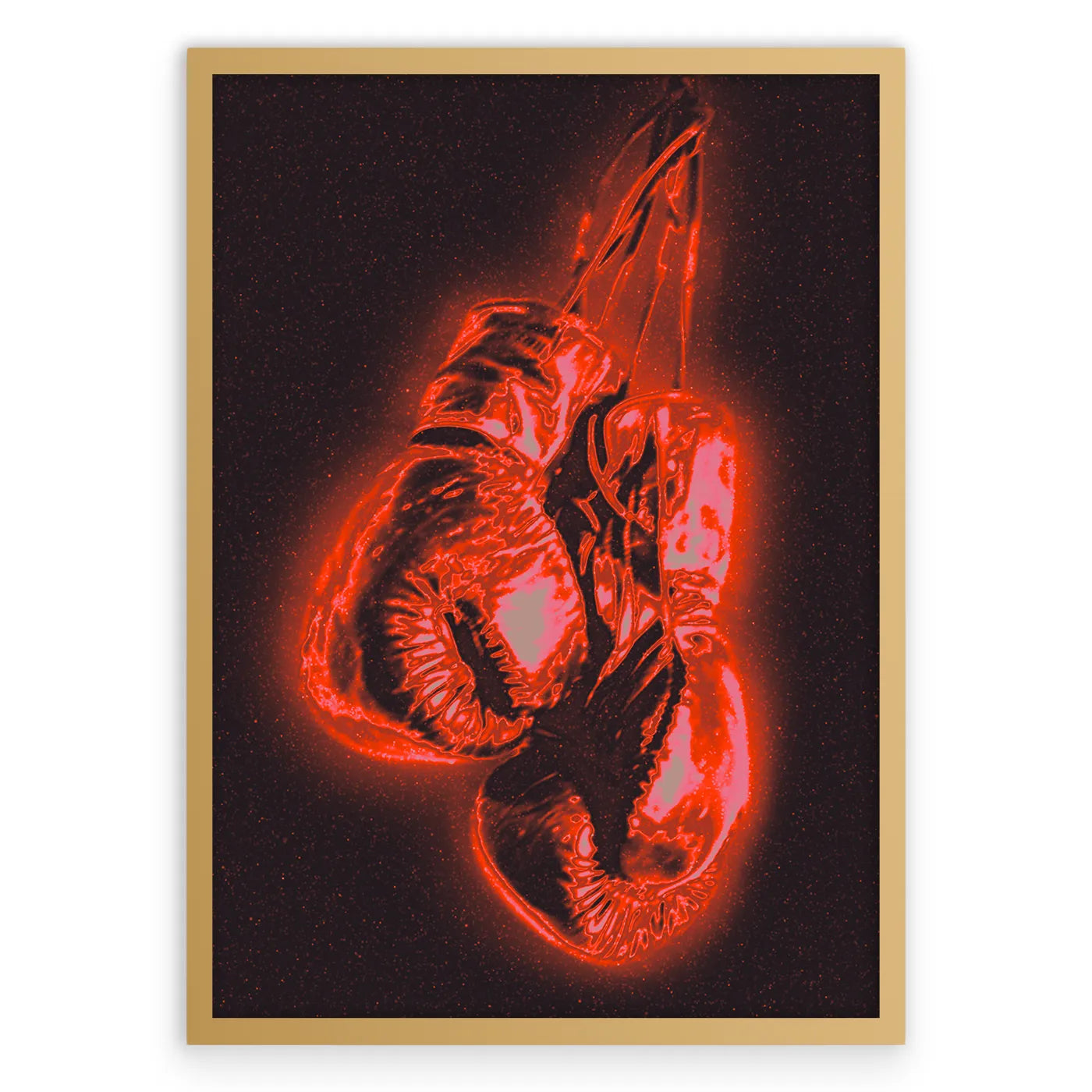 Boxing Gloves Plakat-Pełna Okładka-Złota Aluminiowa Rama