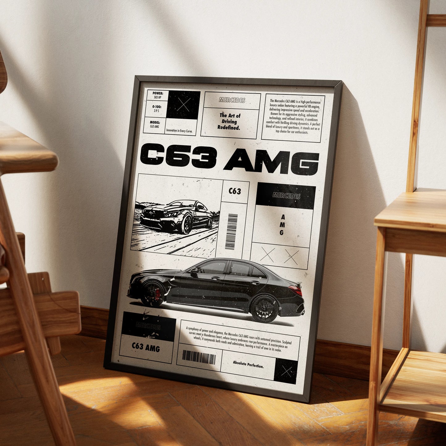 C63 AMG Plakat-Pełna Okładka-Bez Ramy