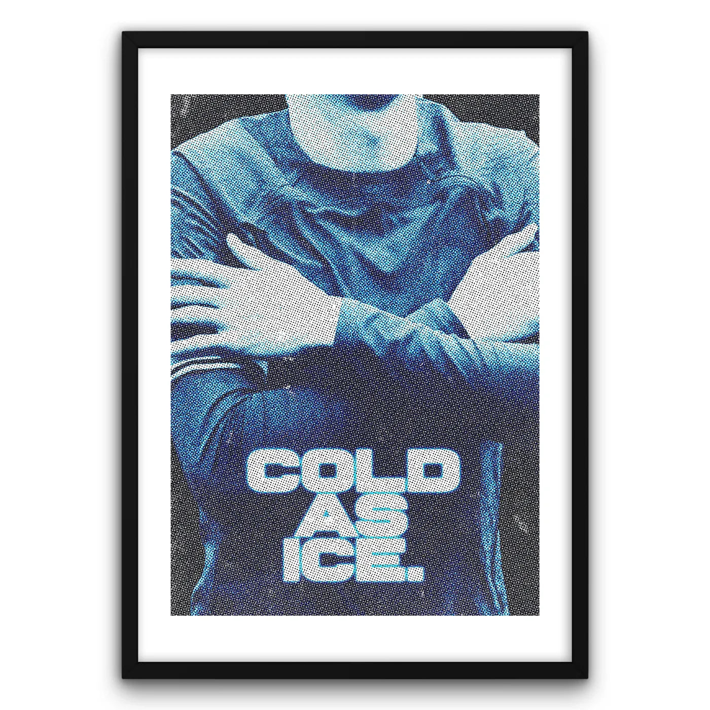 COLD AS ICE Plakat-Biała Krawędź-Czarna Drewniana Rama