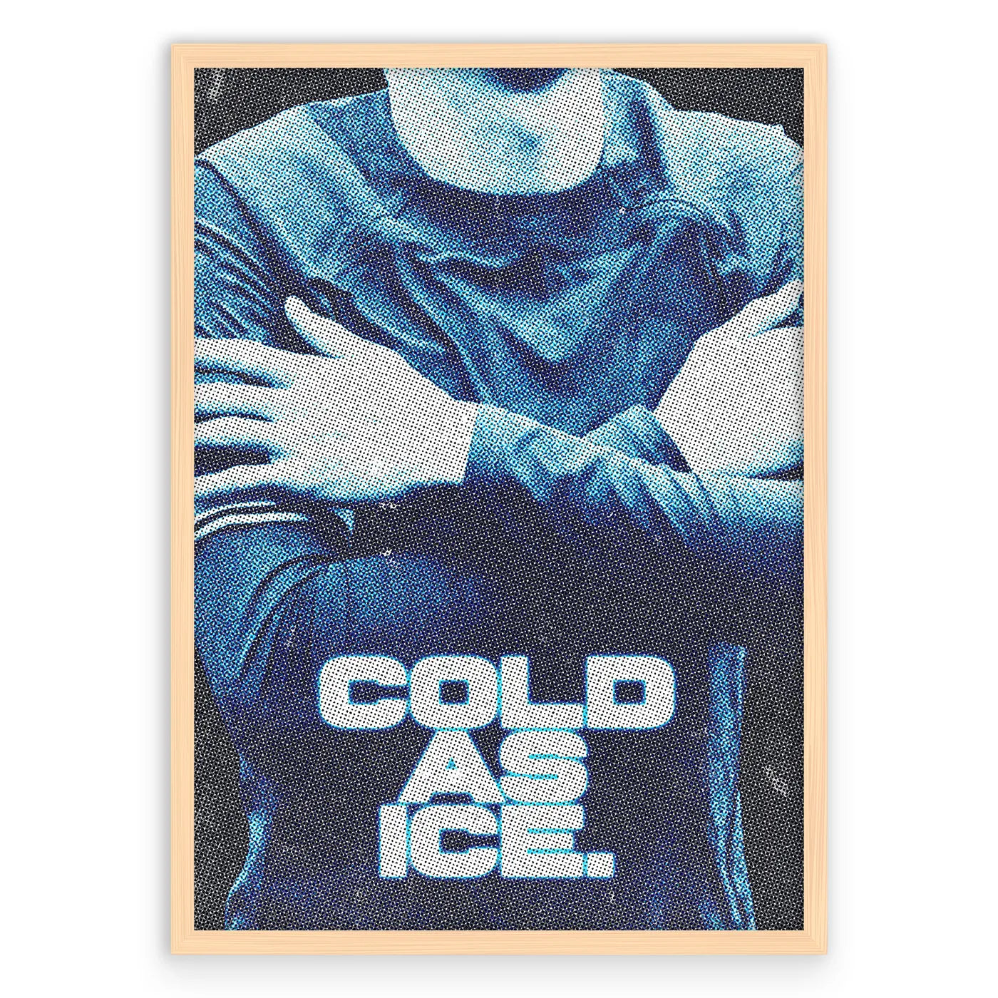 COLD AS ICE Plakat-Pełna Okładka-Naturalna Drewniana Rama