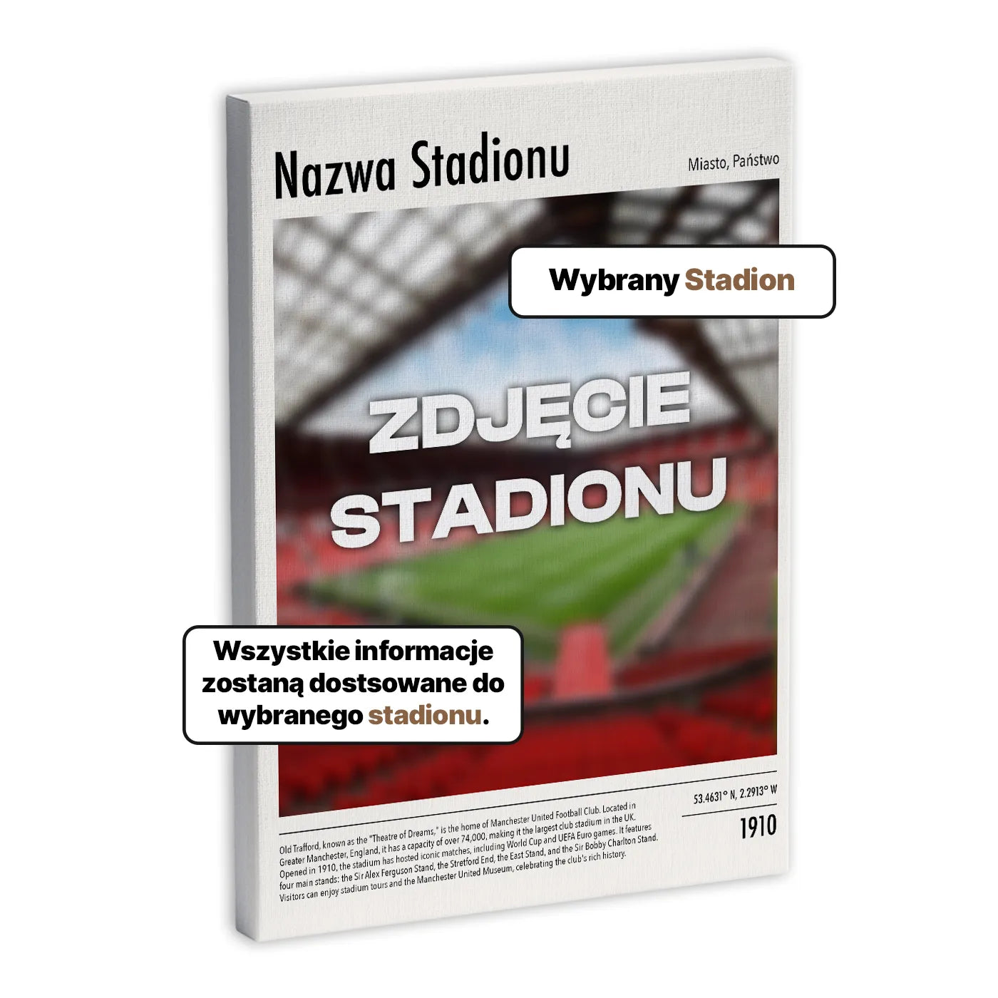 Personalizowany Obraz na Płótnie Stadion-