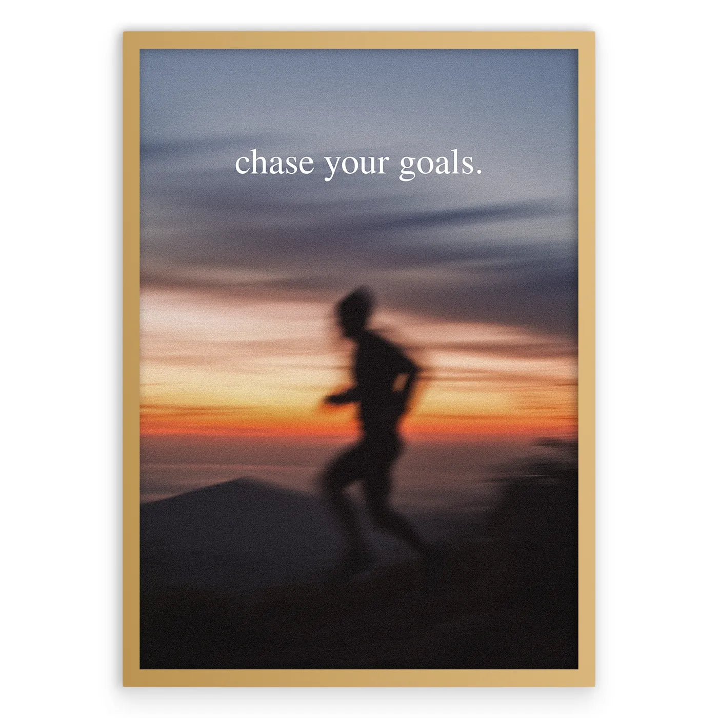 Chase Your Goals Plakat-Pełna Okładka-Złota Aluminiowa Rama