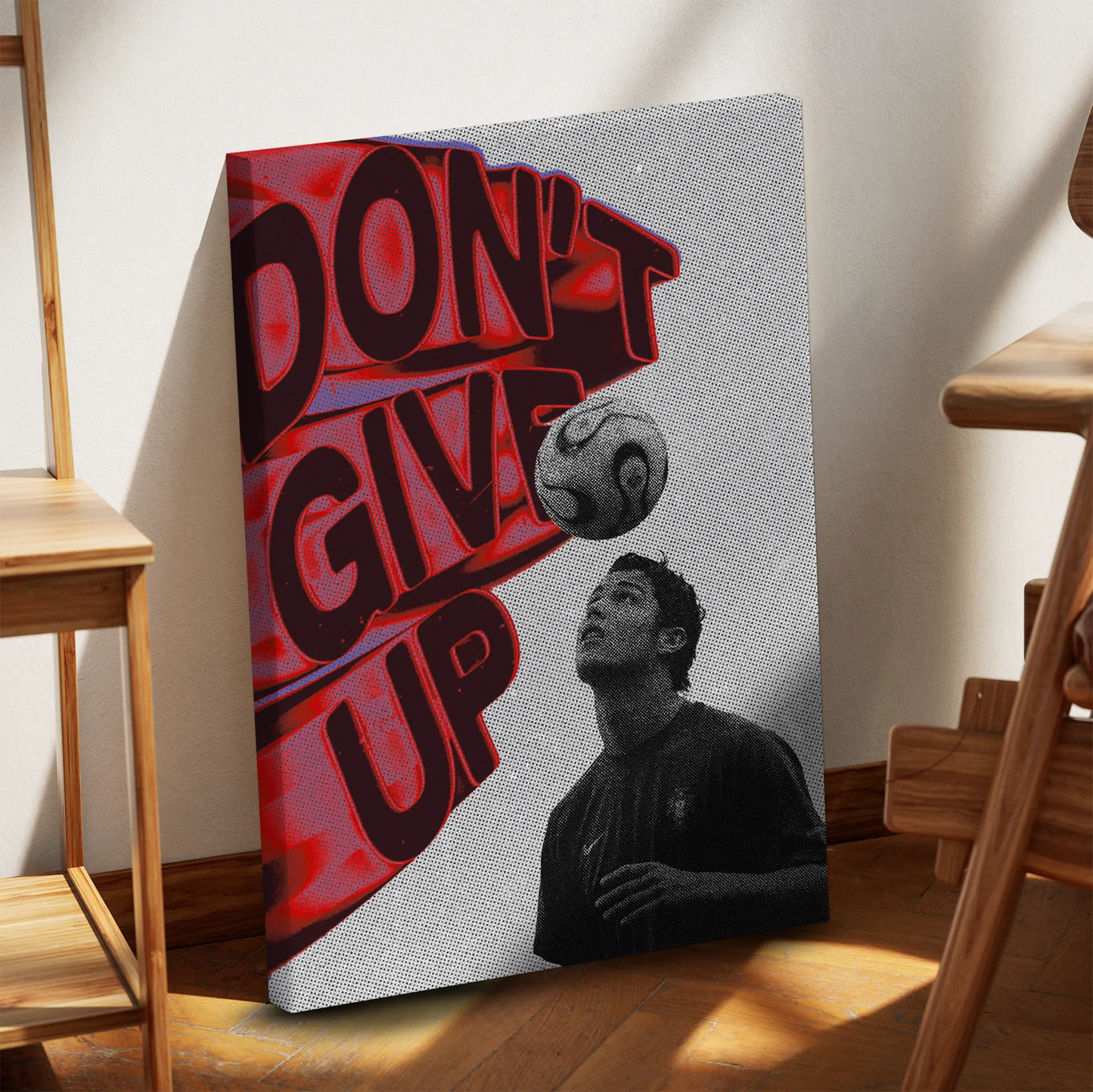 DON'T GIVE UP Cristiano Obraz na Płótnie-