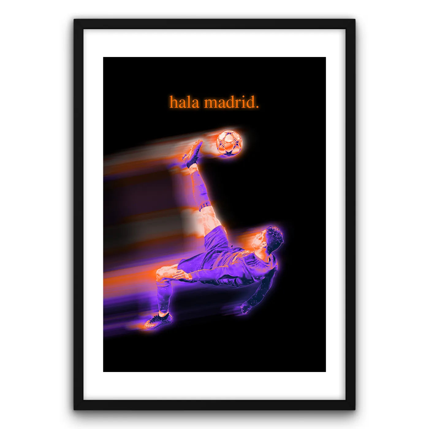 Hala Madrid Plakat-Biała Krawędź-Czarna Drewniana Rama