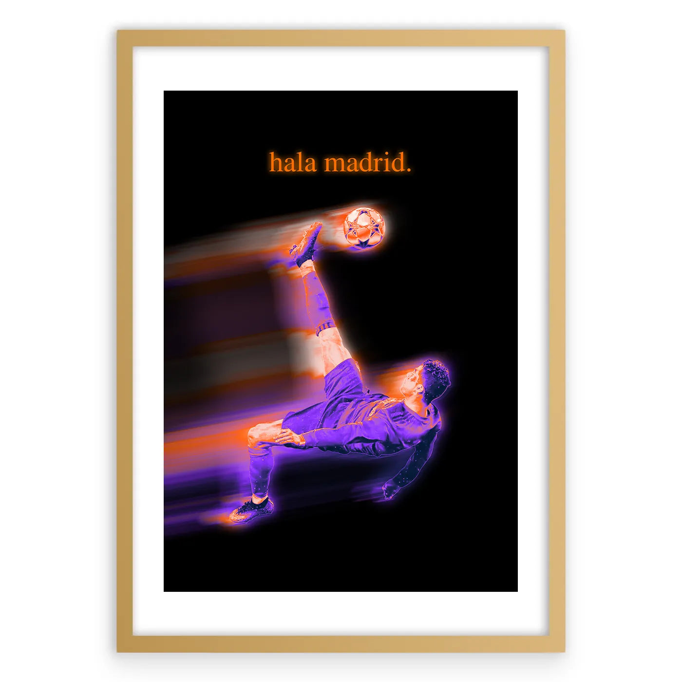 Hala Madrid Plakat-Biała Krawędź-Złota Aluminiowa Rama