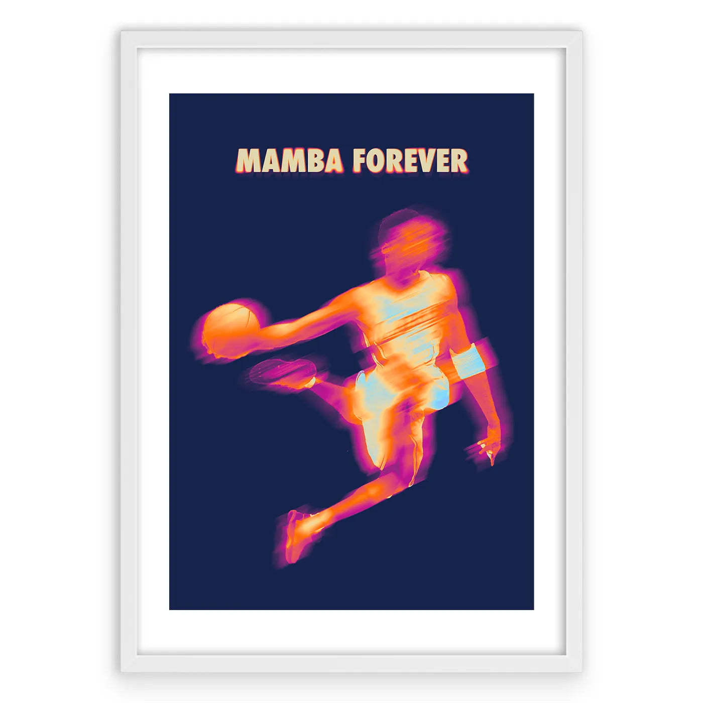 Mamba Forever Plakat-Biała Krawędź-Biała Aluminiowa Rama