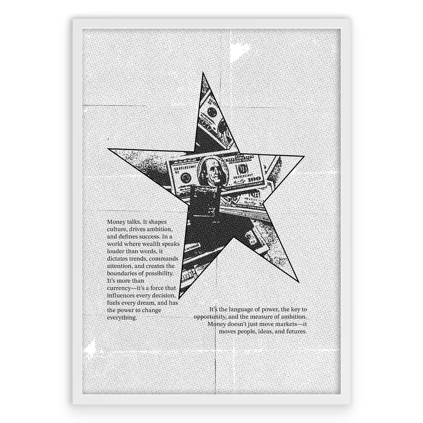 Money Star Plakat-Biała Aluminiowa Rama-