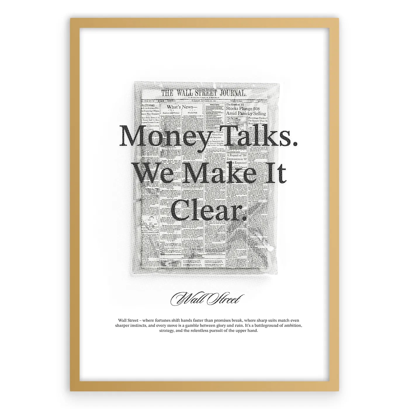 Money Talks Plakat-Złota Aluminiowa Rama-