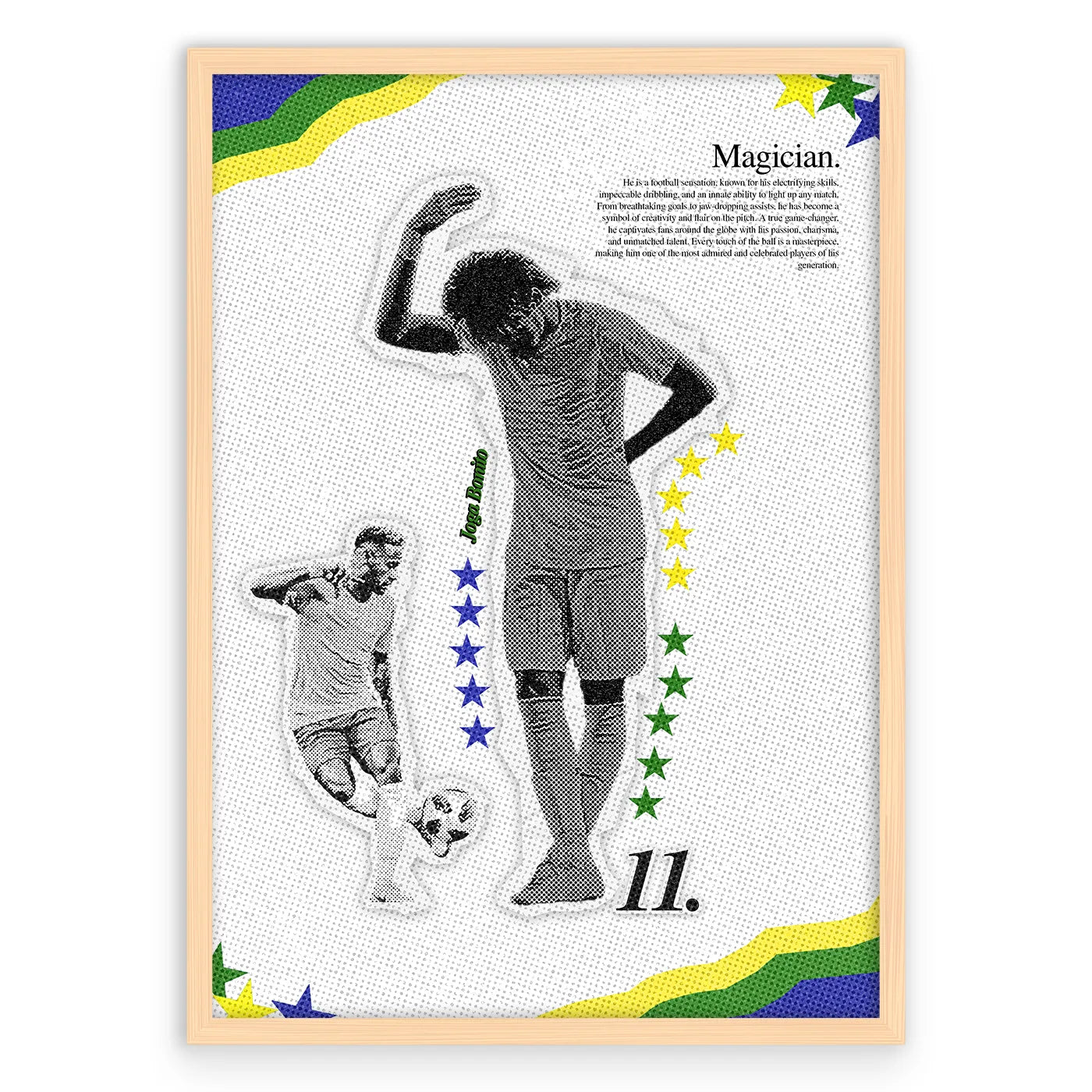 Neymar Magician Plakat-Naturalna Drewniana Rama-