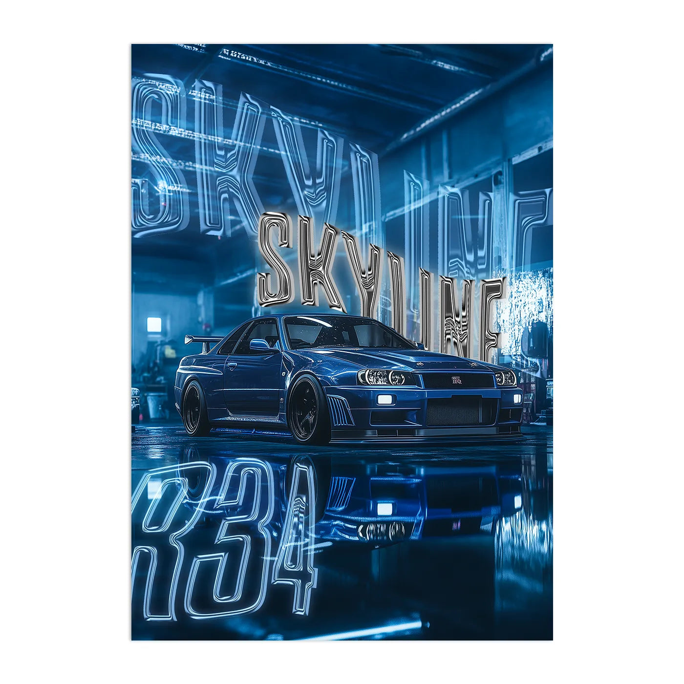 Nissan Skyline R34 Plakat-Pełna Okładka-Bez Ramy
