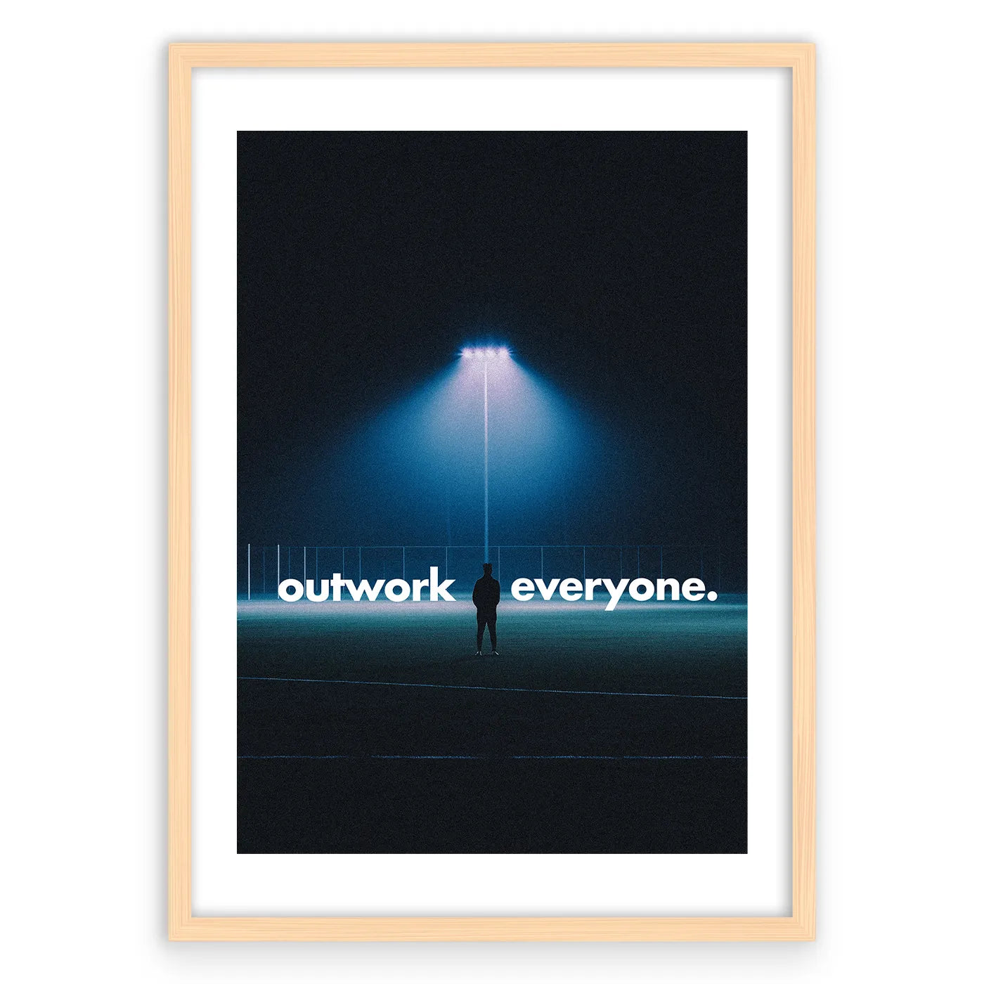 Outwork Everyone Plakat-Biała Krawędź-Naturalna Drewniana Rama