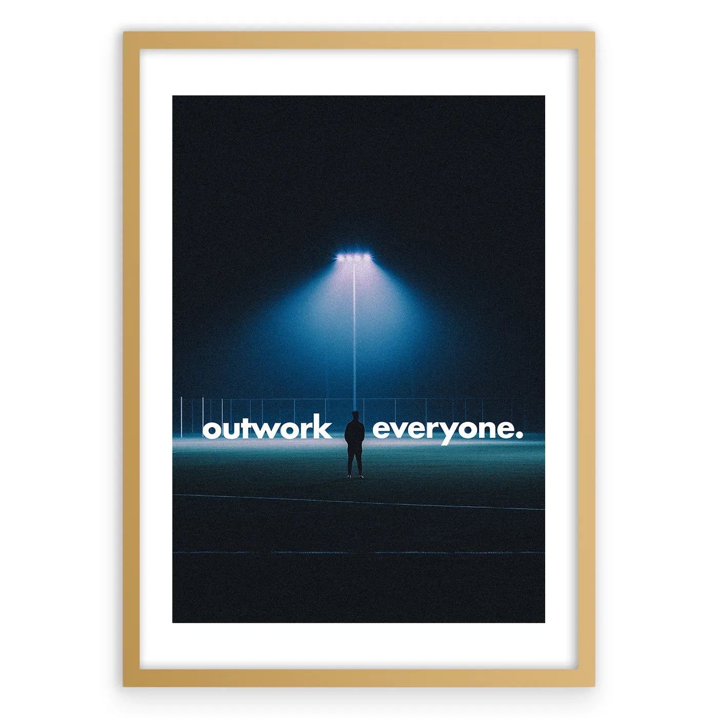 Outwork Everyone Plakat-Biała Krawędź-Złota Aluminiowa Rama