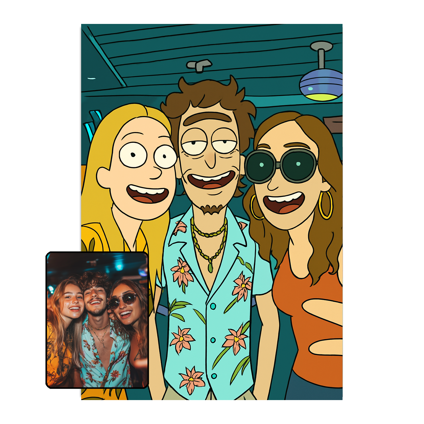 Personalizowany Plakat Zdjęcie w stylu Rick and Morty
