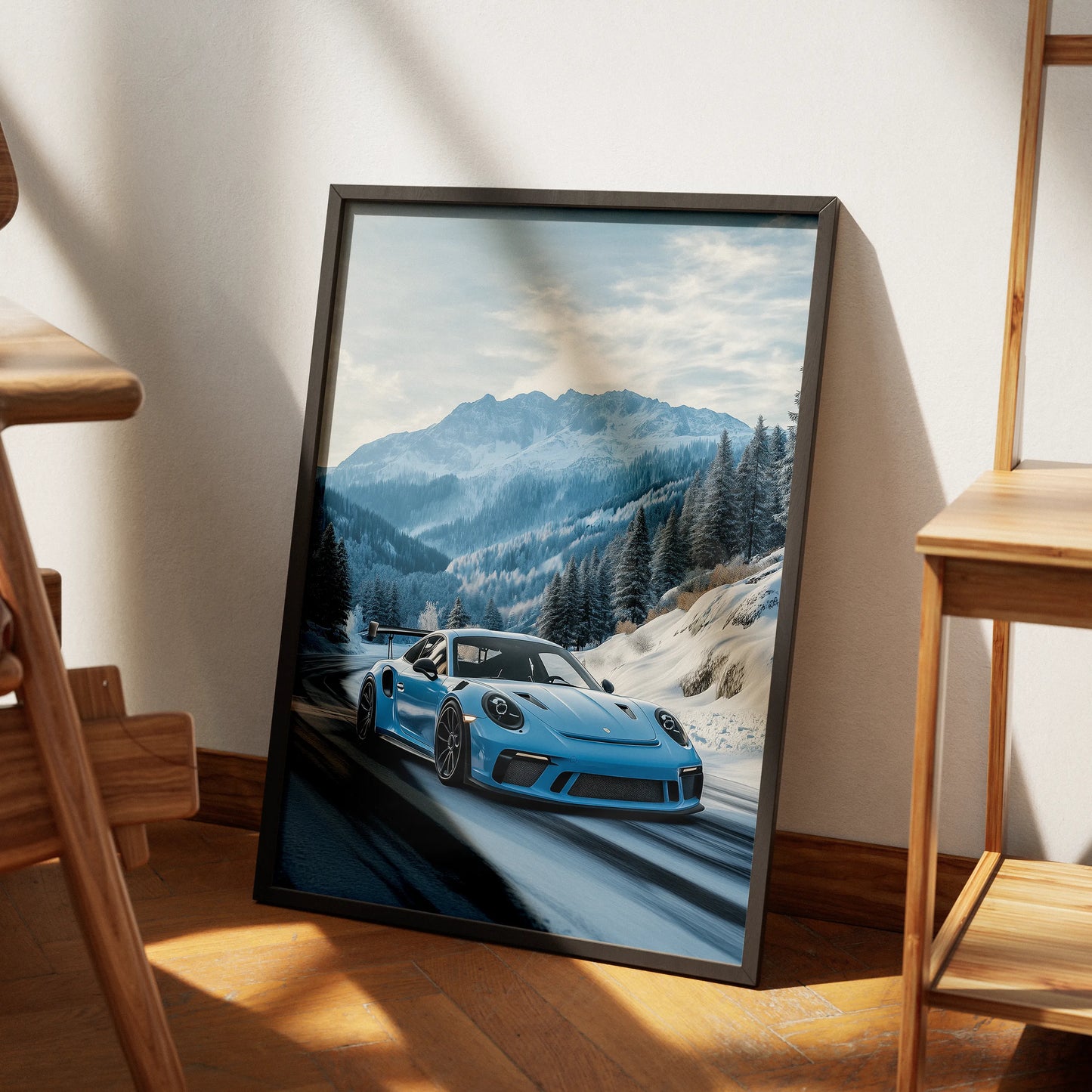 Porsche 911 in Mountains Plakat-Pełna Okładka-Bez Ramy