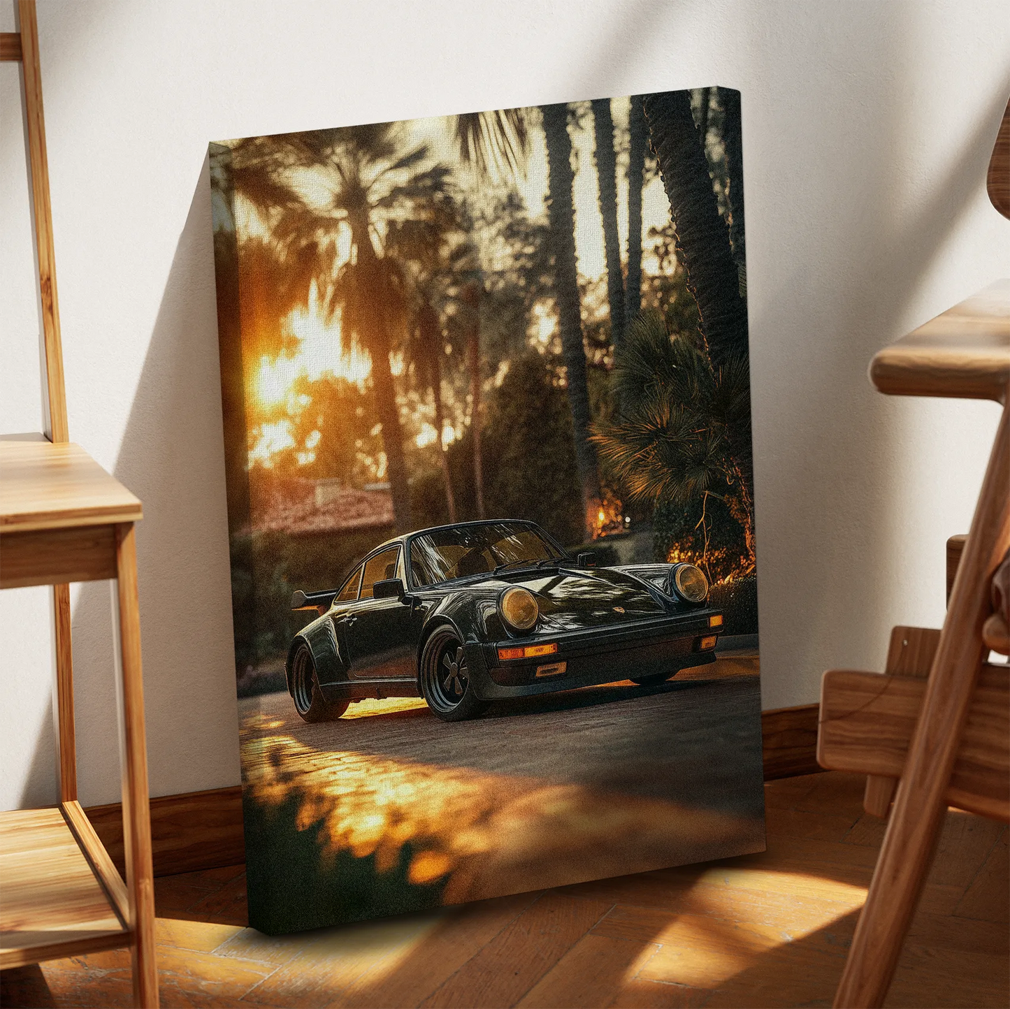 Porsche 911 Sunset Vintage Obraz na Płótnie-