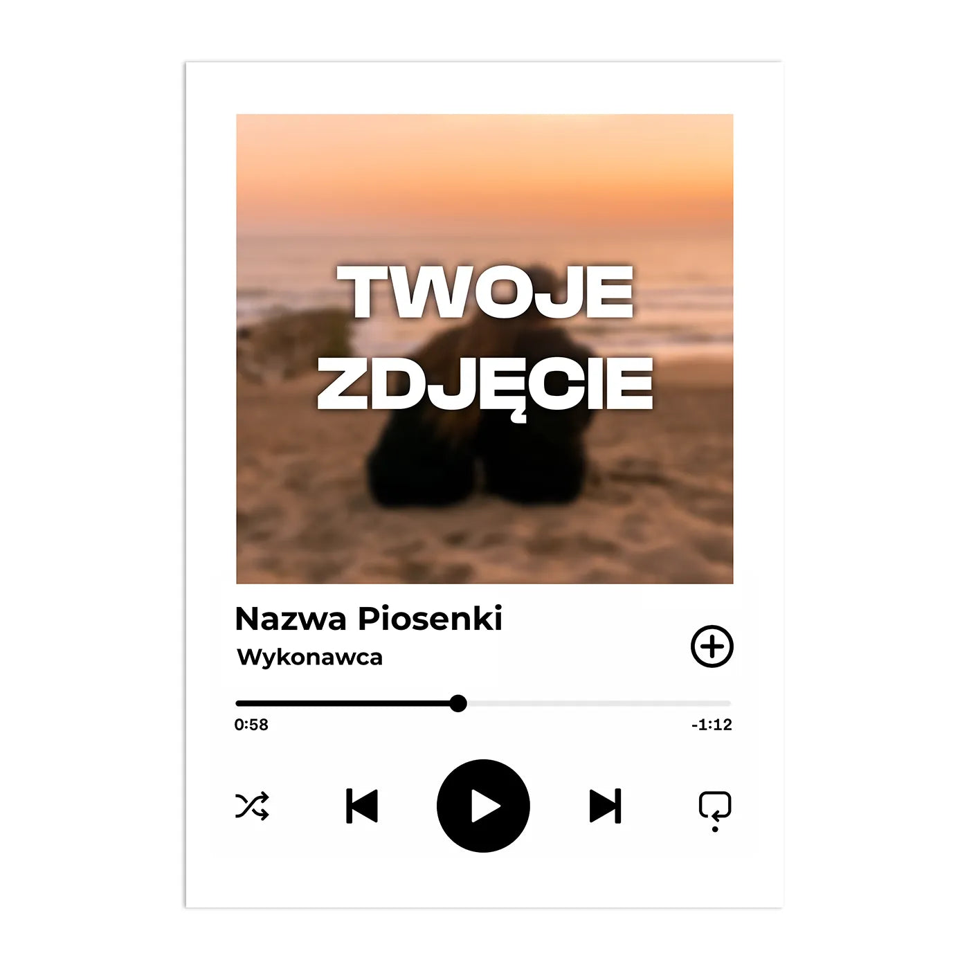 Personalizowany Plakat z Piosenką-Bez Ramy-