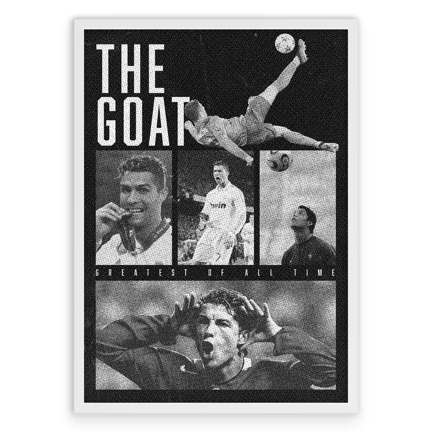 The GOAT Collage Plakat-Biała Aluminiowa Rama-