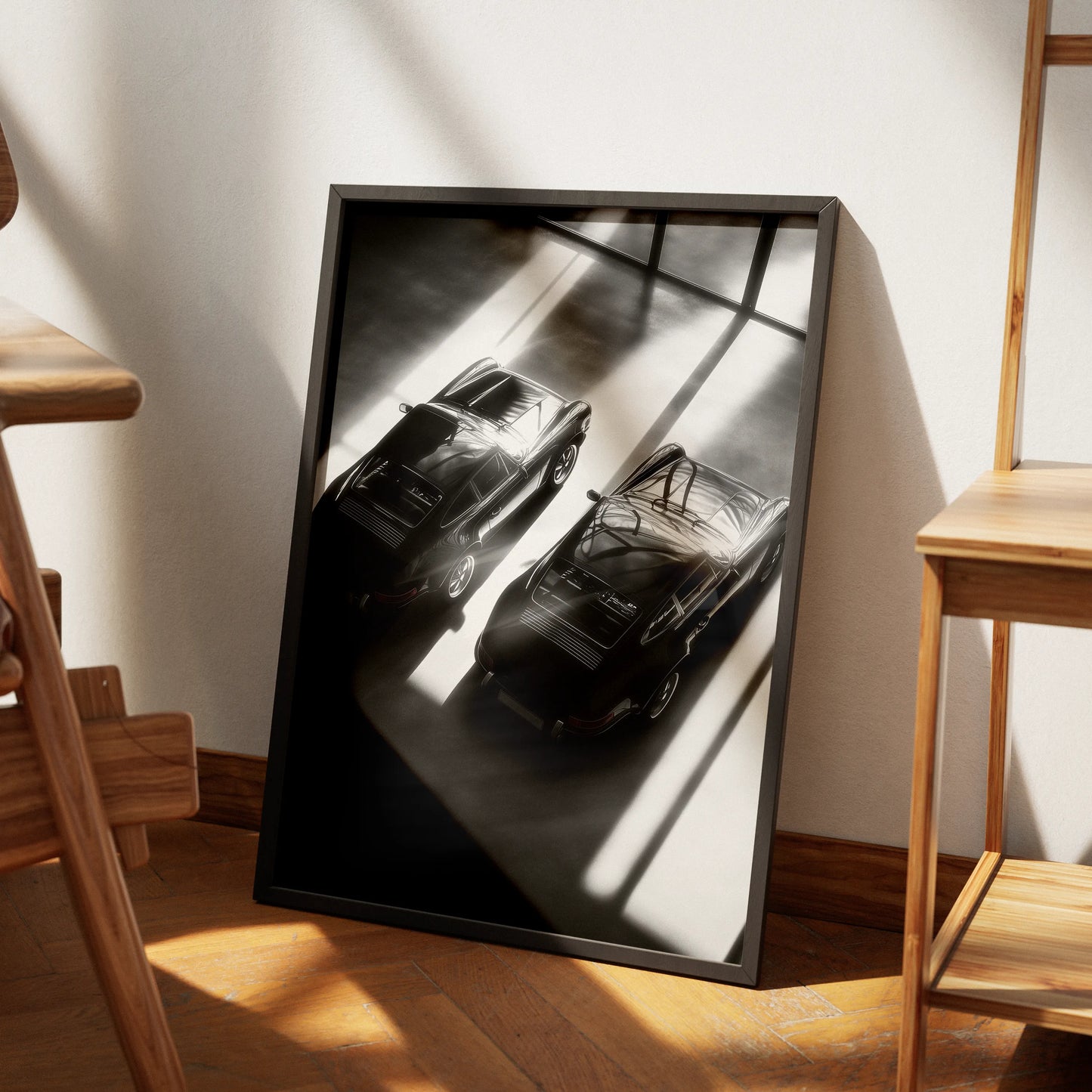 Two Cars in Garage Plakat-Pełna Okładka-Bez Ramy