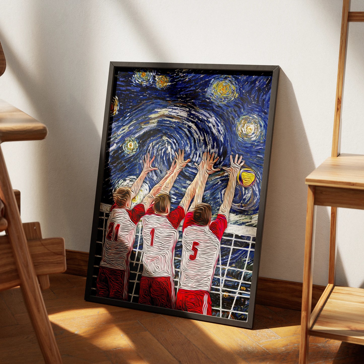 Volleyball Van Gogh Plakat-Bez Ramy-