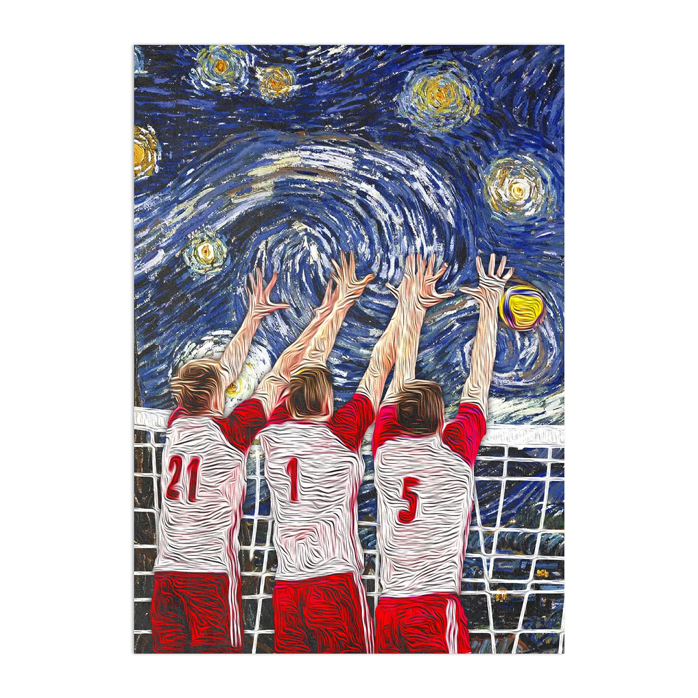 Volleyball Van Gogh Plakat-Bez Ramy-