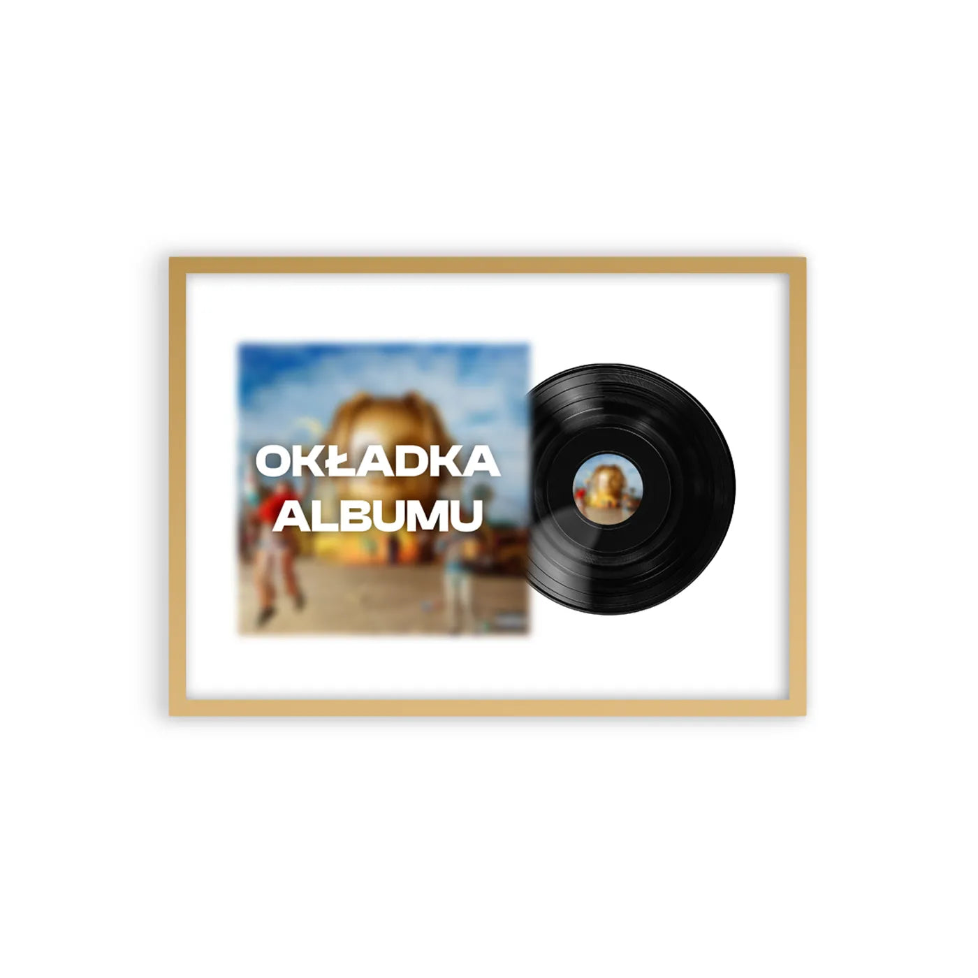 Personalizowany Plakat Płyta Winylowa-Złota Aluminiowa Rama-