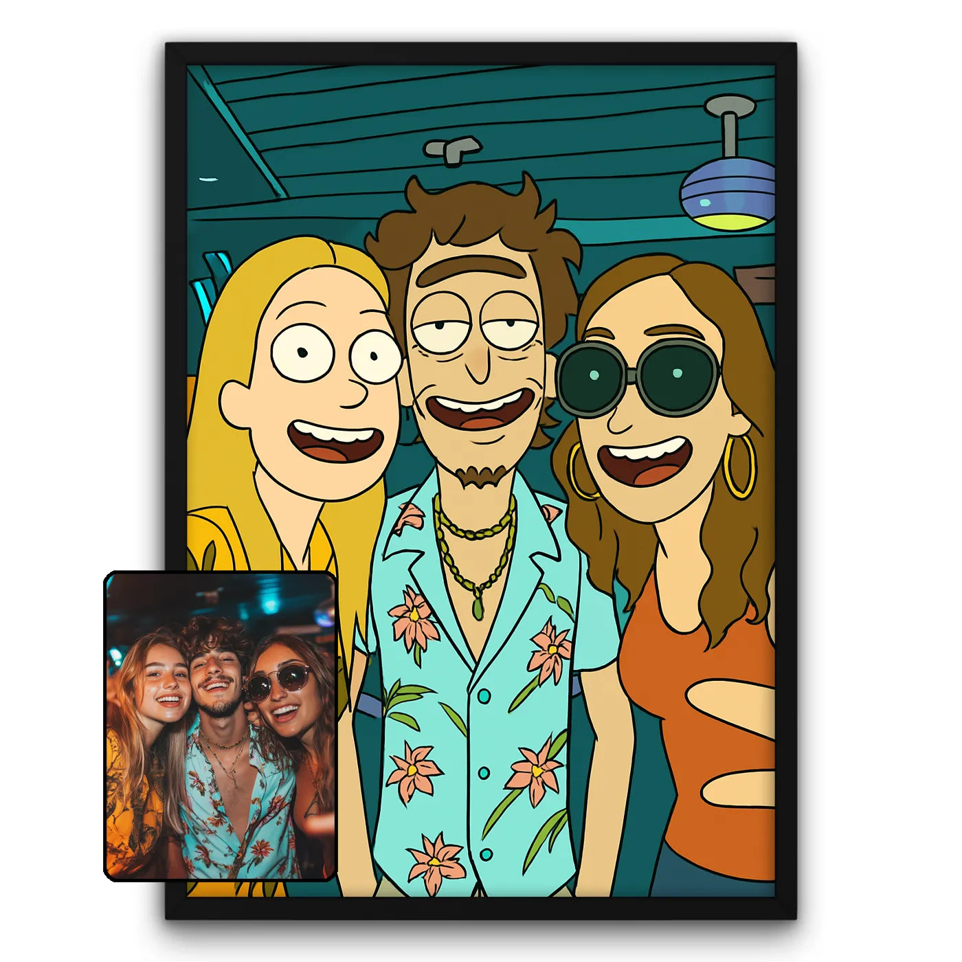 Personalizowany Plakat Zdjęcie w stylu Rick and Morty