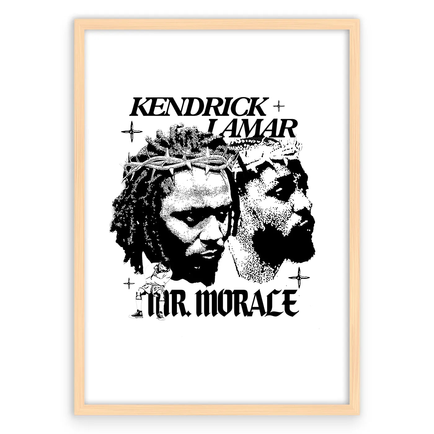 Kendrick Lamar Plakat-Naturalna Drewniana Rama-