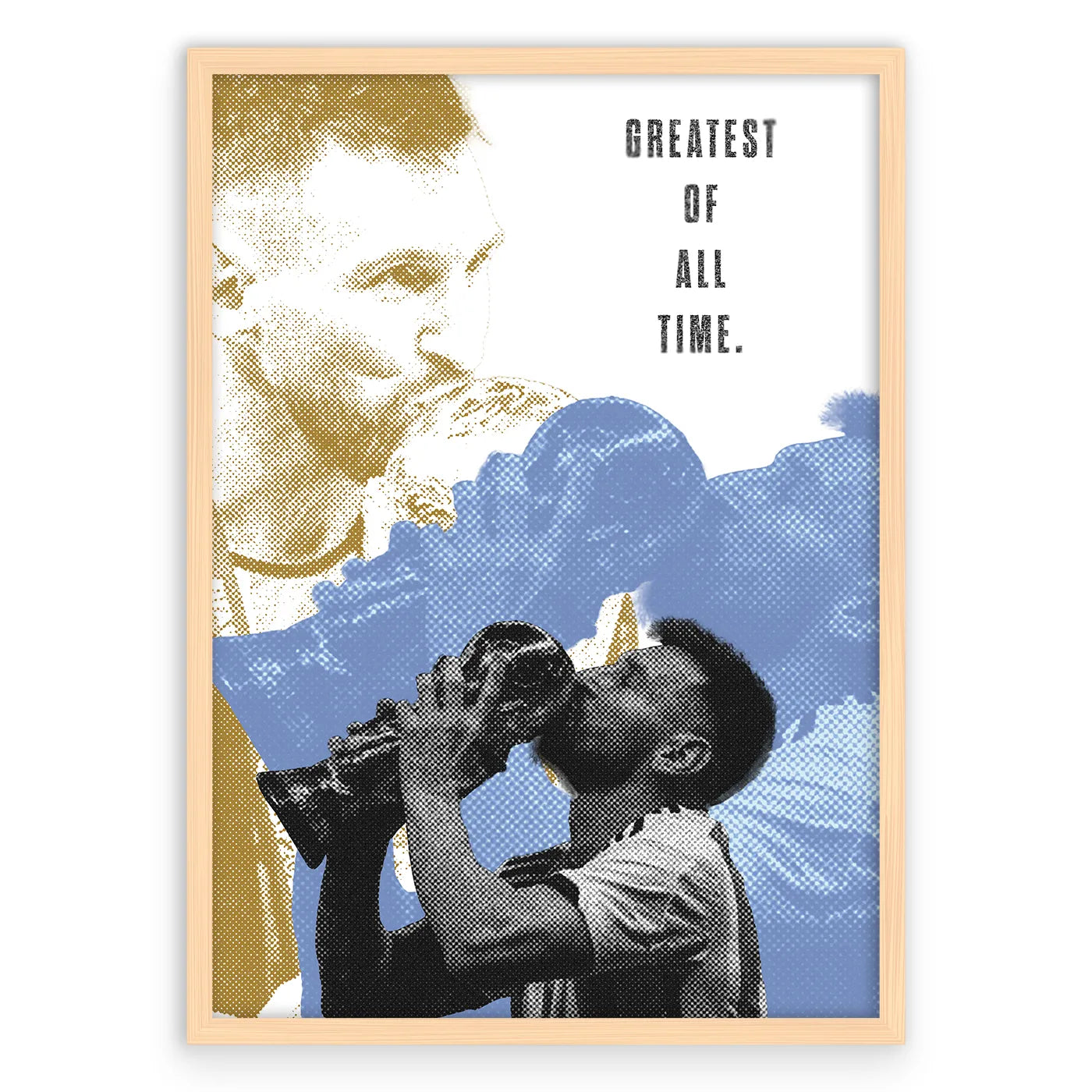 Messi World Cup Plakat-Naturalna Drewniana Rama-
