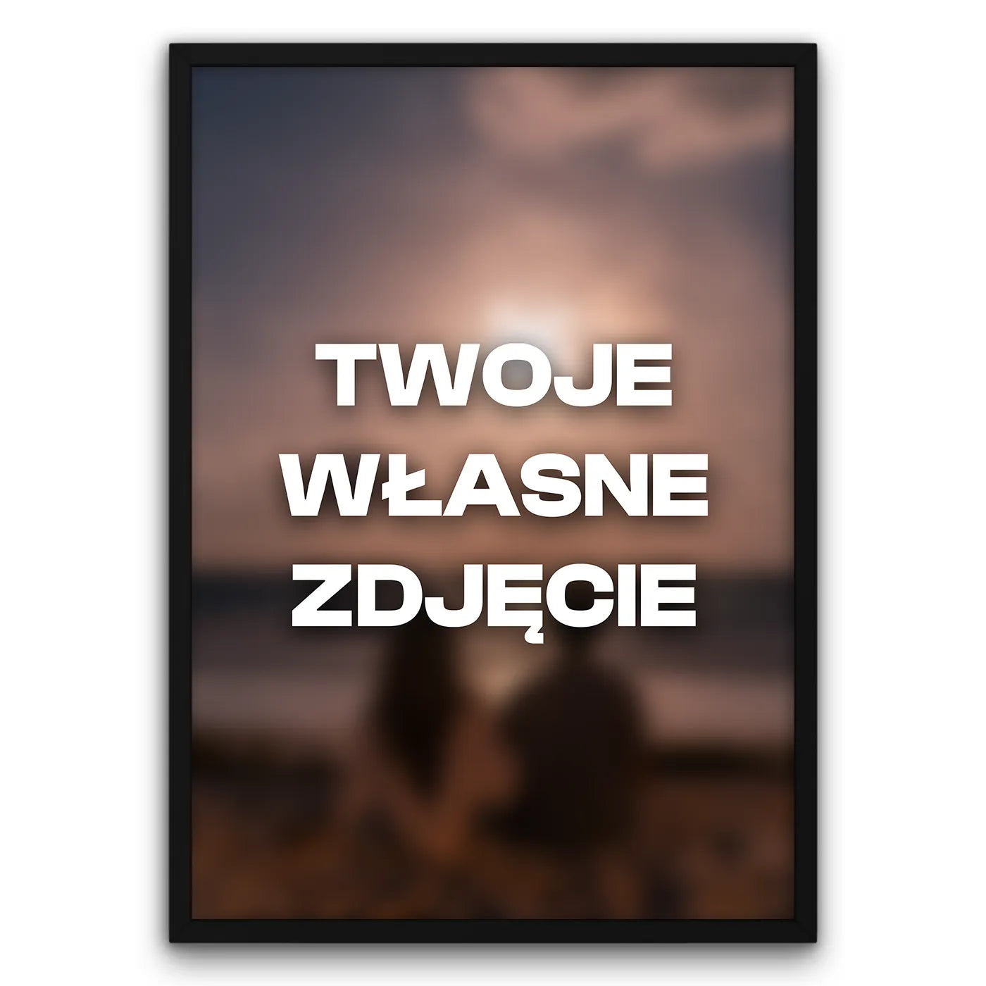 Personalizowany Plakat Własne Zdjęcie-Czarna Drewniana Rama-