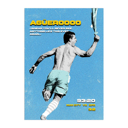 Aguero Iconic Goal Plakat-Pełna Okładka-Bez Ramy
