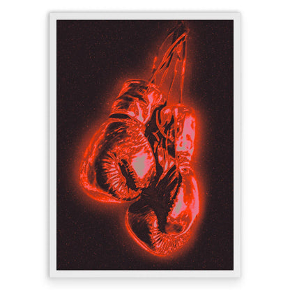Boxing Gloves Plakat-Pełna Okładka-Biała Aluminiowa Rama