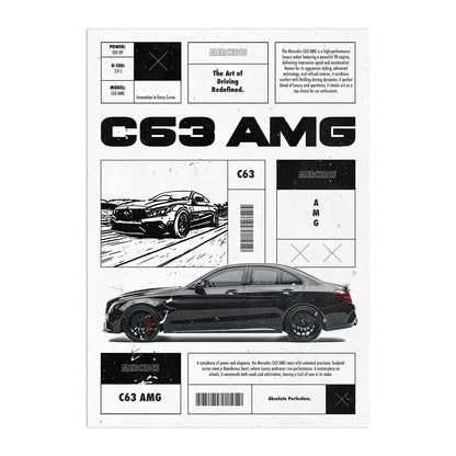 C63 AMG Plakat-Pełna Okładka-Bez Ramy
