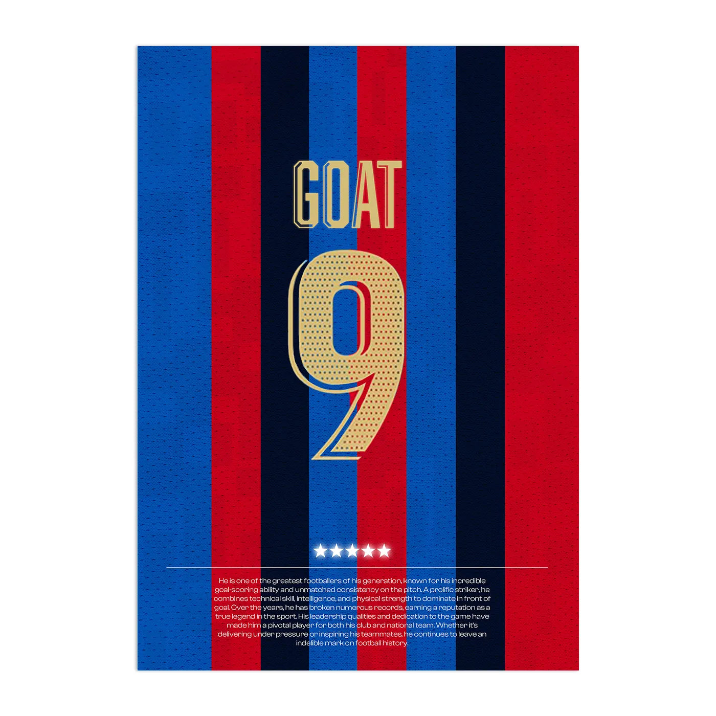 Koszulka GOAT 9 Barcelona Plakat-Bez Ramy-