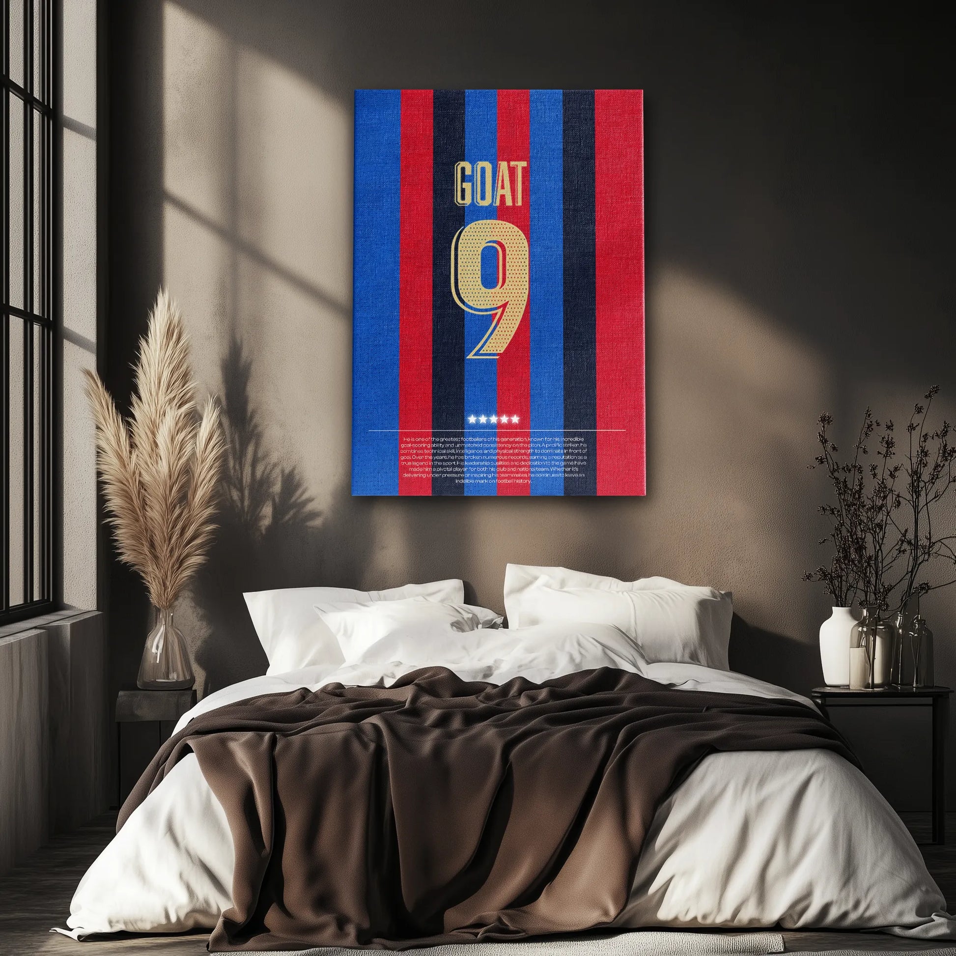 Koszulka GOAT 9 Barcelona Obraz na Płótnie-
