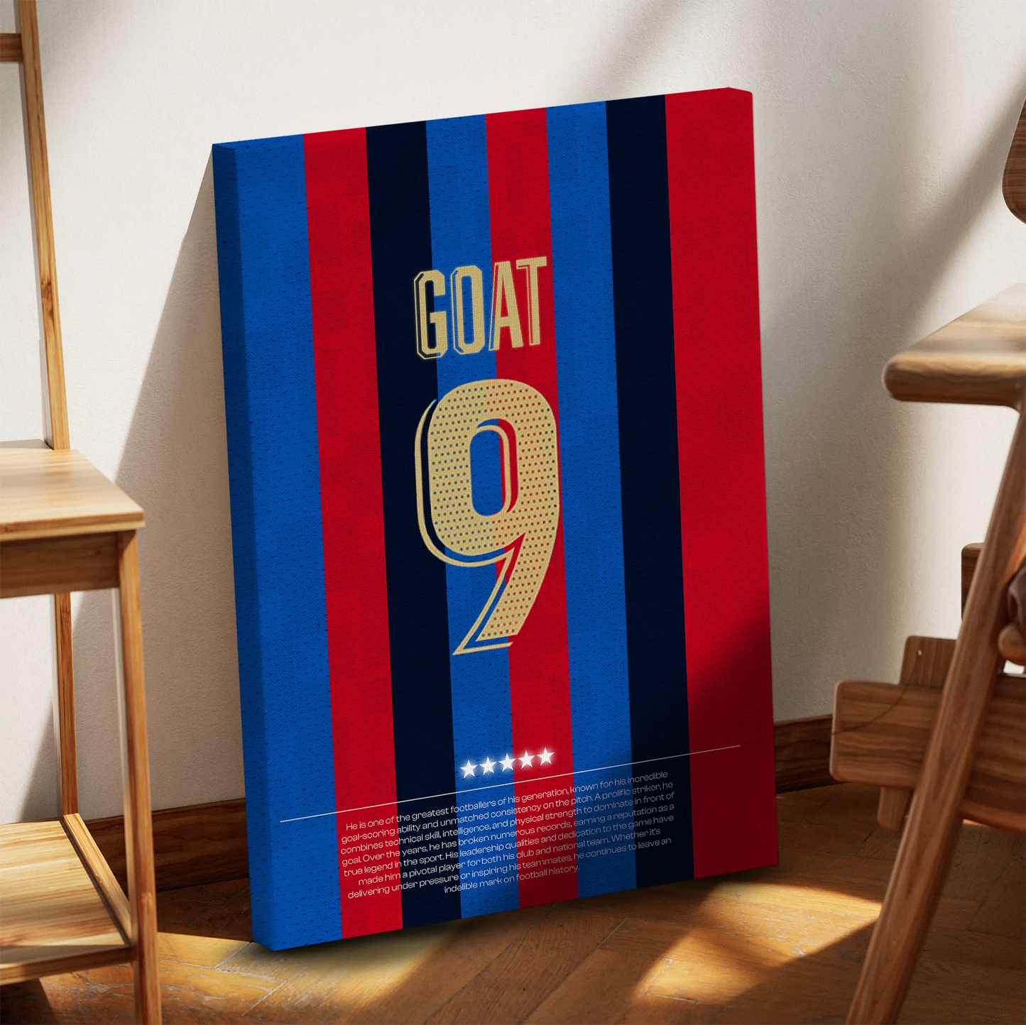 Koszulka GOAT 9 Barcelona Obraz na Płótnie-