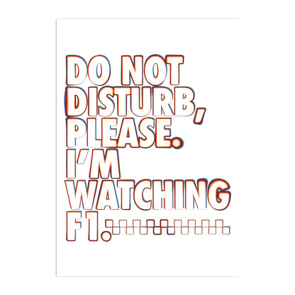 Do Not Disturb Formula 1 Plakat-Bez Ramy-