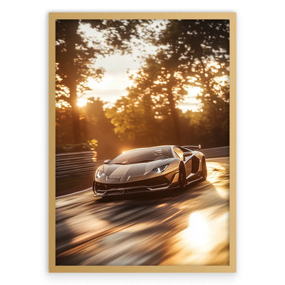 Lamborghini Aventador Plakat-Pełna Okładka-Złota Aluminiowa Rama