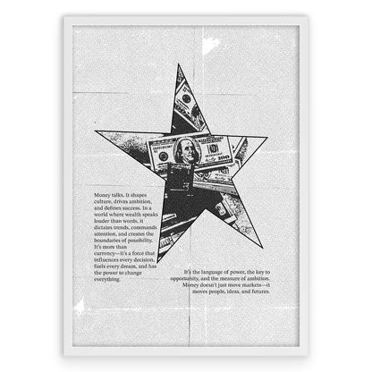 Money Star Plakat-Biała Aluminiowa Rama-