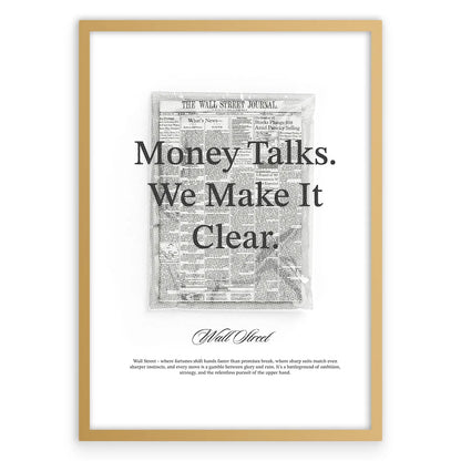 Money Talks Plakat-Złota Aluminiowa Rama-