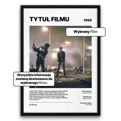 Personalizowany Plakat Film-Czarna Drewniana Rama-