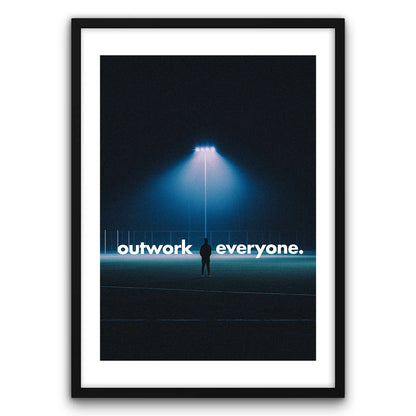 Outwork Everyone Plakat-Biała Krawędź-Czarna Drewniana Rama