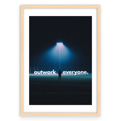 Outwork Everyone Plakat-Biała Krawędź-Naturalna Drewniana Rama