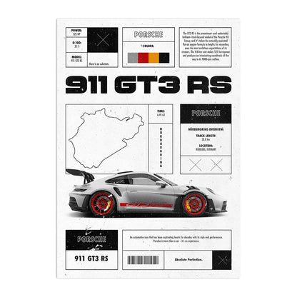 Porsche 911 GT3 RS Plakat-Bez Ramy-