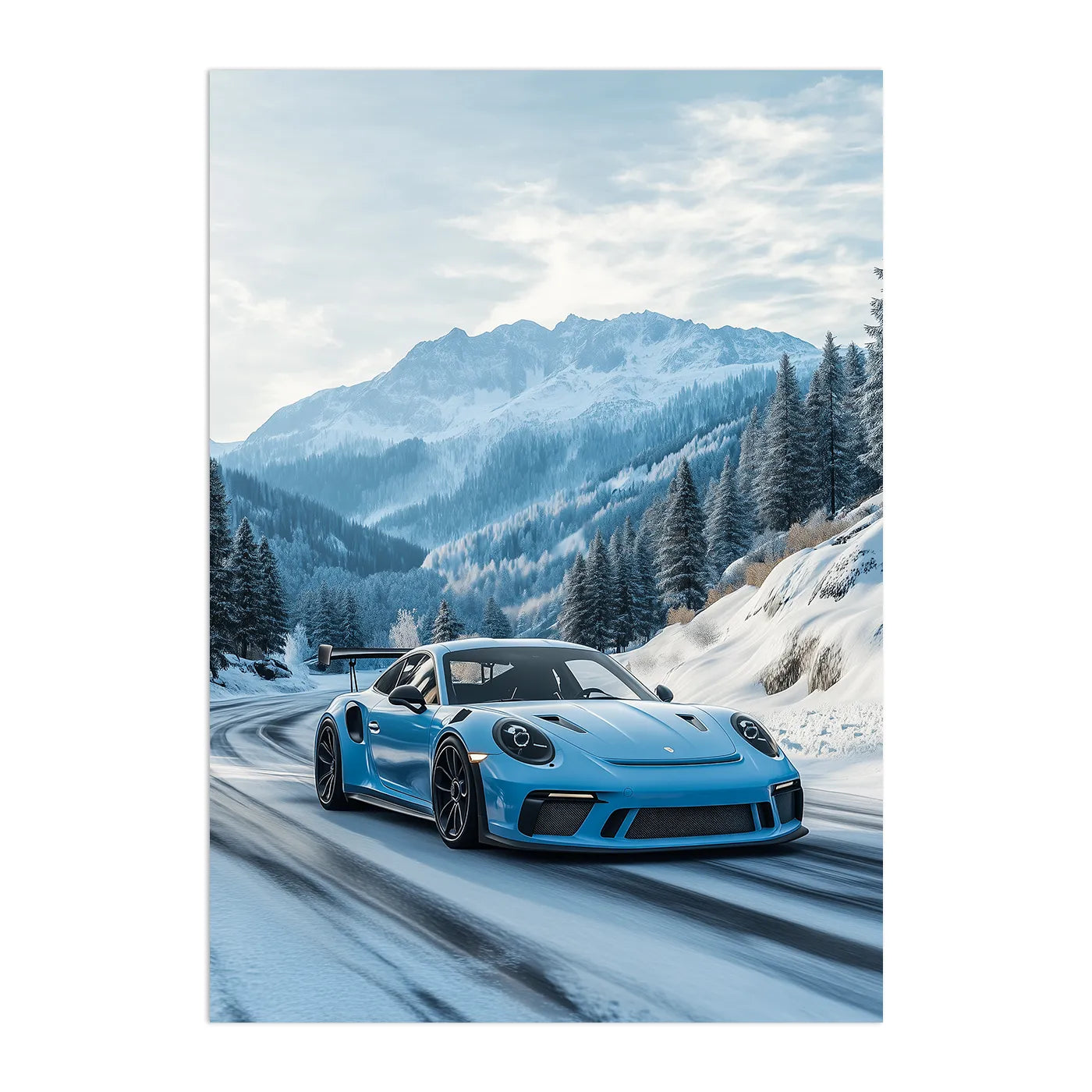 Porsche 911 in Mountains Plakat-Pełna Okładka-Bez Ramy