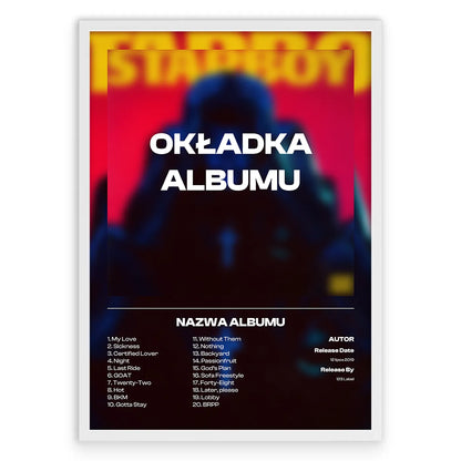 Personalizowany Plakat Album Muzyczny-Biała Aluminiowa Rama-